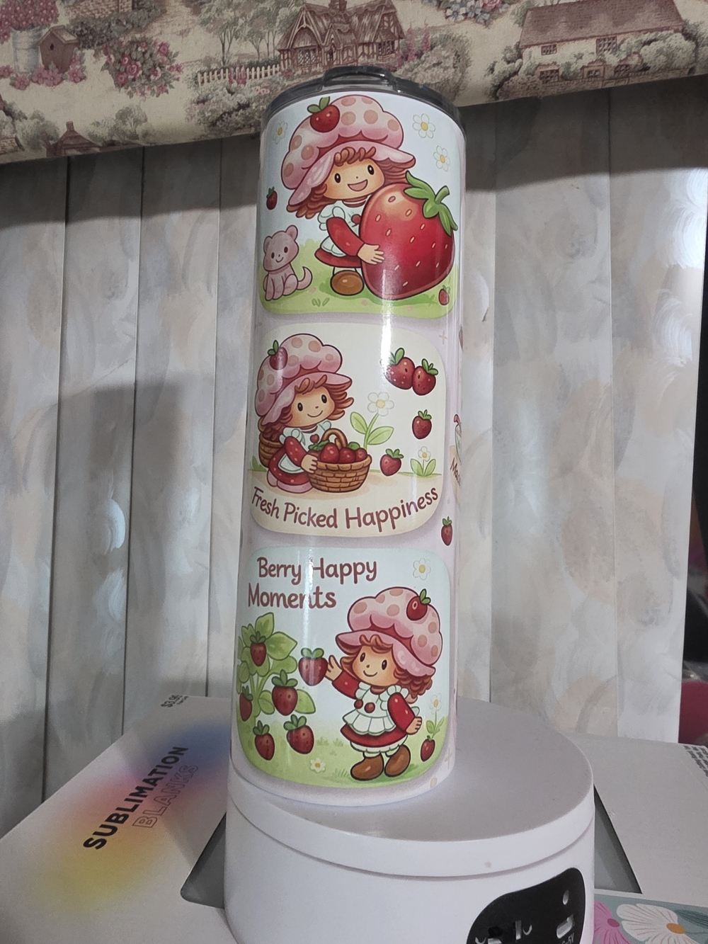 Strawberry Shortcake Inspired 20oz Tumbler – Sweet Berry Days Cup – Fresh Picked